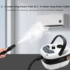 [LCS]2500W håndholdt damprenser – Højtryksdamper med 3 børstehoveder, 6 niveauer, 1000 ml vandtank-FX-