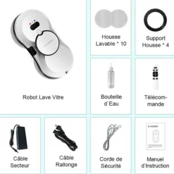 LIECTROUX Robotvasker HCR-10 Hvid - 2800 Pa - 30ml reservoir - Automatisk rengøring - Intelligent selvkørende vinduesvasker Vit