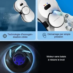 LIECTROUX Robotvasker HCR-10 Hvid - 2800 Pa - 30ml reservoir - Automatisk rengøring - Intelligent selvkørende vinduesvasker Vit