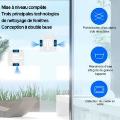 LIECTROUX Vinduespudser YW509 – Sprøjtning med 4 Dyser / 3 Retninger – 100mL Reservoir – 3000Pa – APP – Tripple Sikkerhed Vit