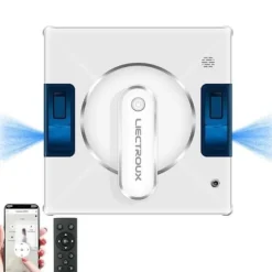 LIECTROUX Vinduespudser YW509 – Sprøjtning med 4 Dyser / 3 Retninger – 100mL Reservoir – 3000Pa – APP – Tripple Sikkerhed Vit