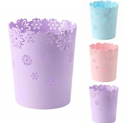 (Lilla, Mini) Mini Affaldsspand 4 Liter Lille Lilla Skraldespand Kontor Plast Affaldsspand til Badeværelse, Toiletbord, Skrivebord, Kontor eller Børneværelse | Fyndiq