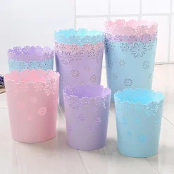 (Lilla, Mini) Mini Affaldsspand 4 Liter Lille Lilla Skraldespand Kontor Plast Affaldsspand til Badeværelse, Toiletbord, Skrivebord, Kontor eller Børneværelse | Fyndiq