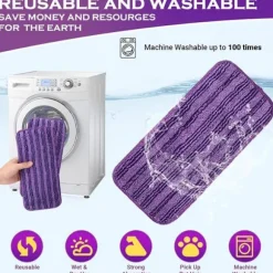 (Lilla) 6-pak genanvendelige klude til Swiffer WetJet, mikrofiber moppepuder, udskiftningsklud til Swiffer WetJet spraymoppe purple
