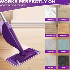 (Lilla) 6-pak genanvendelige klude til Swiffer WetJet, mikrofiber moppepuder, udskiftningsklud til Swiffer WetJet spraymoppe purple