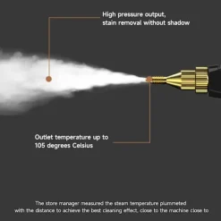 [LLC]*Håndholdt højtryksdamper, damprenser, 2500 W damprenser med børstehoveder til køkken, badeværelse, bil (hvid)