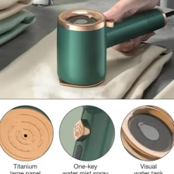 (Lyselilla) Mini foldejernet, foldbart dampstrygejern (med 50 ml