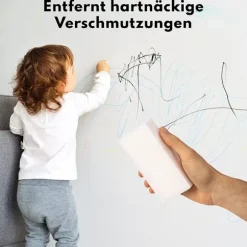 Melamin Skum Viskesvamp, Opgraderet Design Rengøringsydelse Til Fedtrester, Farveblyanter Og Mere, Miljøvenligt Ikke-Giftigt Materiale