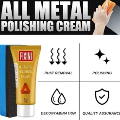 Metalpoleringspasta, metal- og aluminiumsrens, rustfjerner til bunden af køkkenpander, creme af