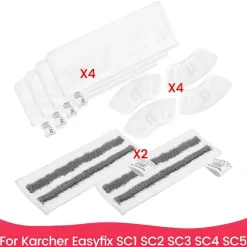 Mikrofiber Kludesæt til Easyfix SC1 SC2 SC3 SC4 SC5 Damprenser Tilbehør, Vaskbar Mikrofiber