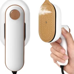 Mini Bærbart Strygejern, 180° Roterende Håndholdt Dampstrygejern, Tør- og Vådstryge Stativ til Rejsetøj gold Compatible with S23