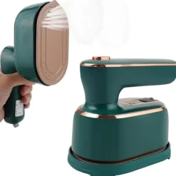 Mini dampstrygejern, 1090W foldbart håndholdt rejsedampstrygejern, keramisk non-stick strygesål, 15 sekunders hurtig opvarmning Green