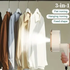Mini foldbar håndholdt steamer, 180° roterende dyse med hurtig opvarmning, hurtig rynkefjerner til rejser, kollegie, hvid. White