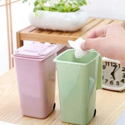 Mini Skrivebordsskraldespand Lille Skrivebord Affaldsspand Makeup Holder Toiletbord Badeværelse Køkken Bil Skrivebordsholder Organisation Green