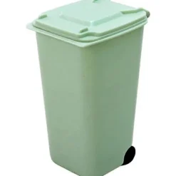Mini Skrivebordsskraldespand Lille Skrivebord Affaldsspand Makeup Holder Toiletbord Badeværelse Køkken Bil Skrivebordsholder Organisation Green