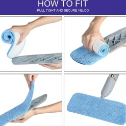 Mop Puder, 6 Styk Mikrofiber Rengøringspuder Blå