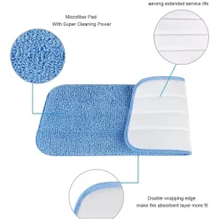 Mop Puder, 6 Styk Mikrofiber Rengøringspuder Blå