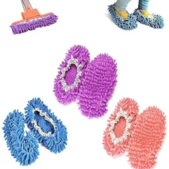 Moppe Sutsko, Kitteny 3 Par Multifunktionelle Mikrofiber Støvmoppe Sko Rengøringssutsko Til Hjemmet, 3 Farver 6 Stk