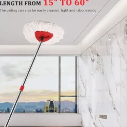 Mop-skaft Udskiftning Kompatibel med Vileda Spin Mop Tilbehør, 58 Tommer Rustfrit Stål Langt Mop-skaft til de Fleste Kosthoveder Justerbar Red 1x Mop Handle | Fyndiq