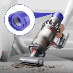 Motorbagdæksel og bageste HEPA-filter konverteringssæt kompatibel med Dyson V7 og V8, præcis pasform i ABS, 2 adaptere til håndstøvsugerreparation