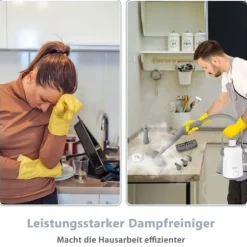 Multifunktionel damprenser, bærbar håndholdt damprensemaskine med 1000 W effekt, grå
