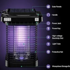 Myggelygte Udendørs Indendørs, Solar UV Myggelygte Elektrisk Lampe Anti Insektfanger
