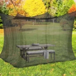 Myggenet 300x300x250cm 220 Mesh XXL Sort til Indendørs og Udendørs Brug Kompatibel med Telt Campingvogn CJY