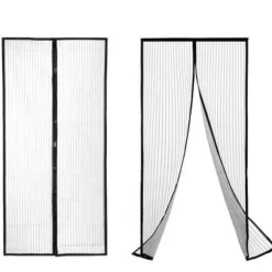 2-Pack Myggnät för dörr med magnetstängning. 210cm x 100cm Black