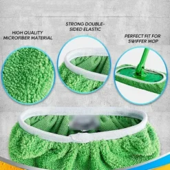 2-pak genanvendelige Swiffer mikrofiberklude, grøn 25x11,5cm