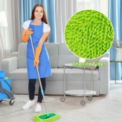 10-pak gulvmopper kompatible med Swiffer Sweeper til våd og tør brug, genanvendelige mikrofiberklude til alle gulvtyper, grøn 25x11,5 cm
