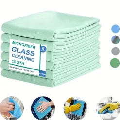 6-pak Mikrofiber Glasrenseklude - Stribefrit, Til Vinduer/Bil/Spejle, Genanvendelige Gray 6 PCS