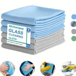6-pak Mikrofiber Glasrenseklude - Stribefrit, Til Vinduer/Bil/Spejle, Genanvendelige Gray 6 PCS