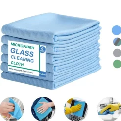 6-pak Mikrofiber Glasrenseklude - Stribefrit, Til Vinduer/Bil/Spejle, Genanvendelige Multi-Colors 6 PCS