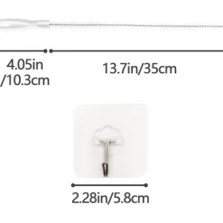 2-pak rengøringsbørste vask afløbsrensningsværktøj med 2 klæbende kroge til håndvaske, badekarpropper og afløb (45 cm) (FMY)