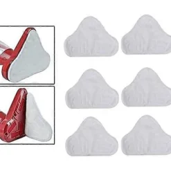 6-pak Udskiftningspuder til dampmoppe til H2O X5, vaskbar mikrofiber, sikker velcro, sikker til flere gulvtyper (LGL)