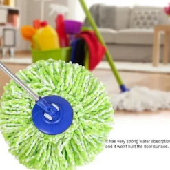 2-pak Universal Erstatnings Runde Mikrofiber Moppehoveder til 360 Graders Roterende Mopper - Super Absorberende til Tør Rengøring af Hårde Trægulve