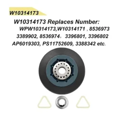 4-pak W10314173 Tørretumbler Tromlerulle Udskiftning til Tørretumbler Kompatibel med WPW10314173 Rulle Tromle Sup [DB] Black Blue