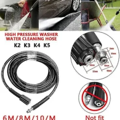 Passer til Karcher K2 K3 K4 K5 6M / 8M / 10M trykvaskerslange sprøjteslange 8M (FMY)