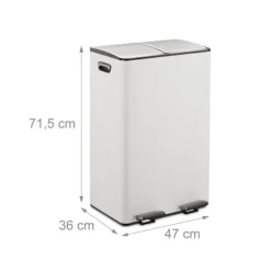 Pedalbeholder med to rum, 2x 30L kapacitet