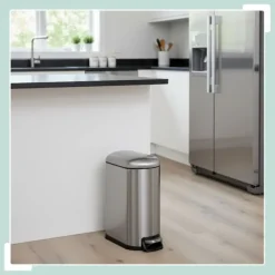 Pedalspand, 10 liter metal, blødt lukkende låg