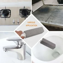Pimpsten Rengøringsværktøj med Håndtag, Sæt med 4, til Toilet, Grill, Køkken, Badeværelse, Swimmingpool.