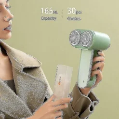 Professionel Elektrisk Fnugfjerner Dobbelt-hovedet Stofshaver 3 Hastigheder Genopladelig Sweater Fnugshaver Til Tøj Møbler Guanguan