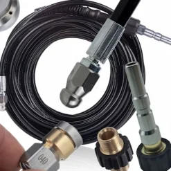 ProJetMax Kloakslange 20M – 2 Dyser | Roterende & 3+1 | 200 Bar | Kompatibel med Nilfisk, Kranzle K2160, K2195