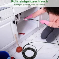 Rengøringsslange til rør, 20 M, 180 bar, højtryksslange med adapter, sæt til Krcher højtryksrenser