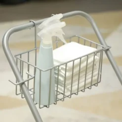 Rengøringsvogn med vridemaskine, 25 liters kapacitet, 4 hjul, gul