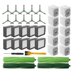 Reservedele til Irobot Roomba Combo I5, I5+, J5, J5 Plus - Hovedbørste, sidebørste, HEPA-filter, støvposer