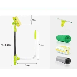 [RM]Telescopic Window Cleaner - U-shaped Squeegee - Easy Access - WELLNGS