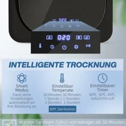 Rootz Compact tørretumbler - Tørretumbler - Tørretumbler - UV-desinfektion - 48cm x 40cm x 56cm
