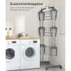 Rootz Grey Tørrestativ - Stål & Plast - Pladsbesparende design - Foldbart stativ - Stor tørrekapacitet - 64cm x 126cm x 172cm