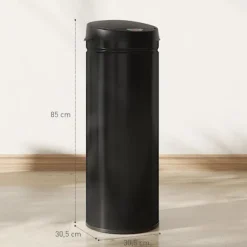 Rootz 50L sensor affaldsbeholder - Automatisk skraldespand - Berøringsfri beholder - Soft-Close funktion - Sort rustfrit stål